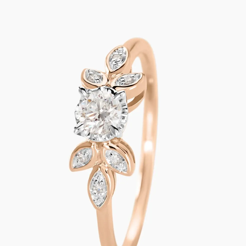 Bague Solitaire Alicea Or Rose Diamant