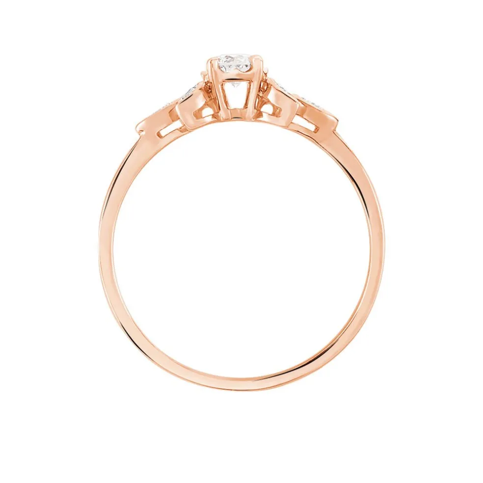 Bague Solitaire Alicea Or Rose Diamant