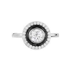 Bague Solitaire Aliou Argent Blanc Oxyde De Zirconium