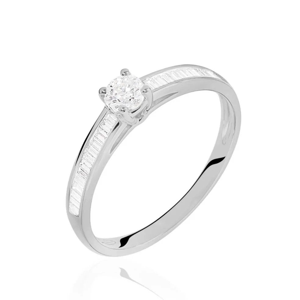 Bague Solitaire Anastasiane Or Blanc Diamant