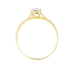 Bague Solitaire Anatoline Or Jaune Oxyde De Zirconium