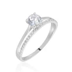 Bague Solitaire Anatoline Or Blanc Oxyde De Zirconium