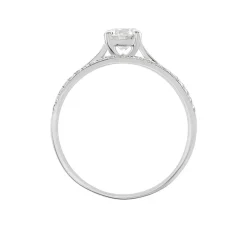 Bague Solitaire Anatoline Or Blanc Oxyde De Zirconium