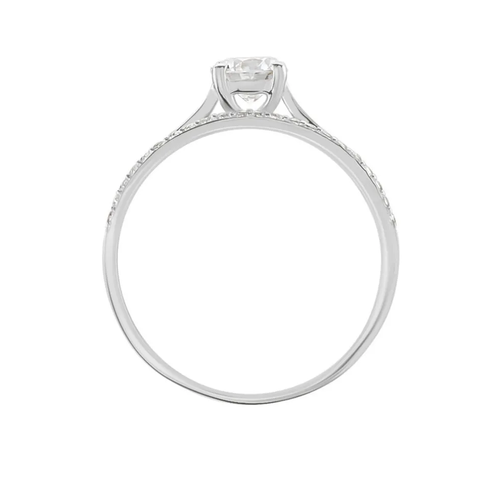 Bague Solitaire Anatoline Or Blanc Oxyde De Zirconium