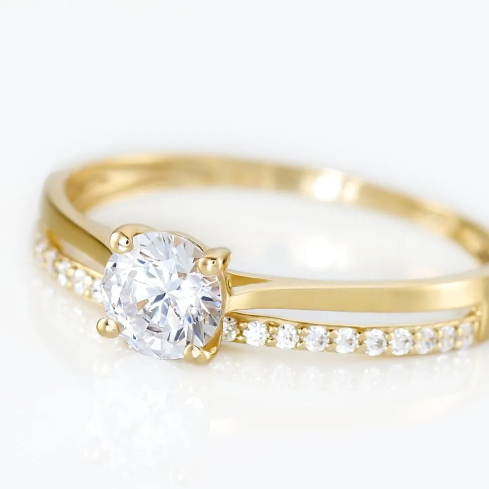 Bague Solitaire Anatoline Or Blanc Oxyde De Zirconium