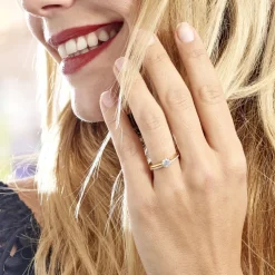 Bague Solitaire Anatoline Or Blanc Oxyde De Zirconium