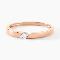 Bague Solitaire Anilie Or Rose Diamant