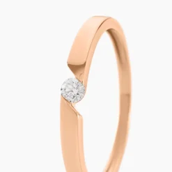 Bague Solitaire Anilie Or Rose Diamant