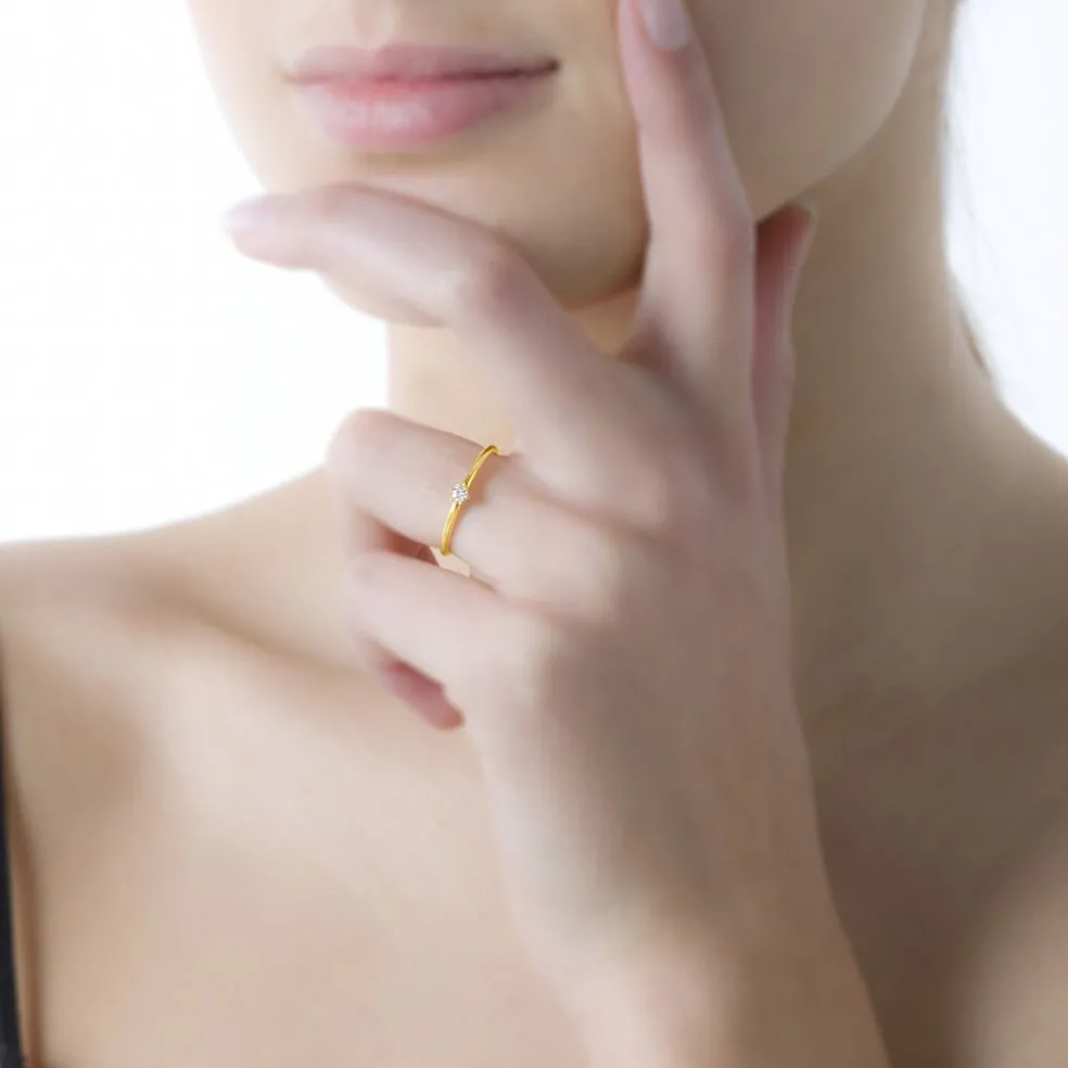 Bague Solitaire Annelies Or Jaune Diamant