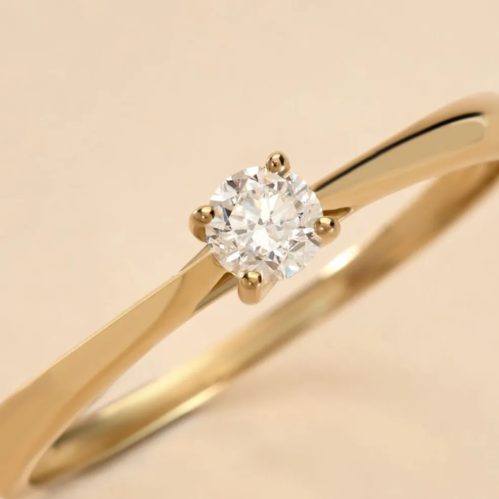Bague Solitaire Aphrodite Or Jaune Diamant