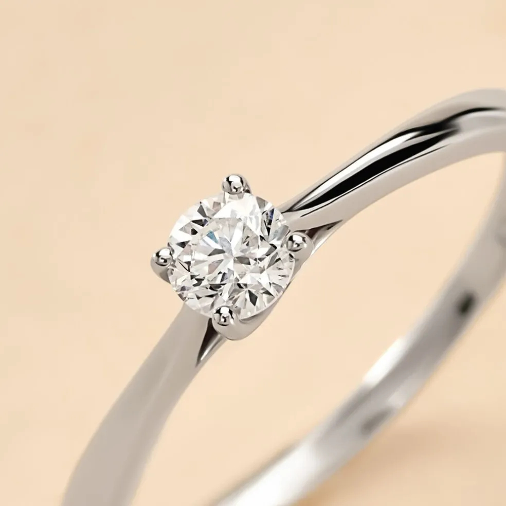 Bague Solitaire Aphrodite Platine Blanc Diamant