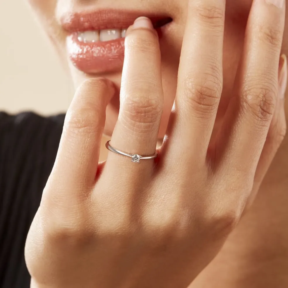 Bague Solitaire Aphrodite Or Blanc Diamant