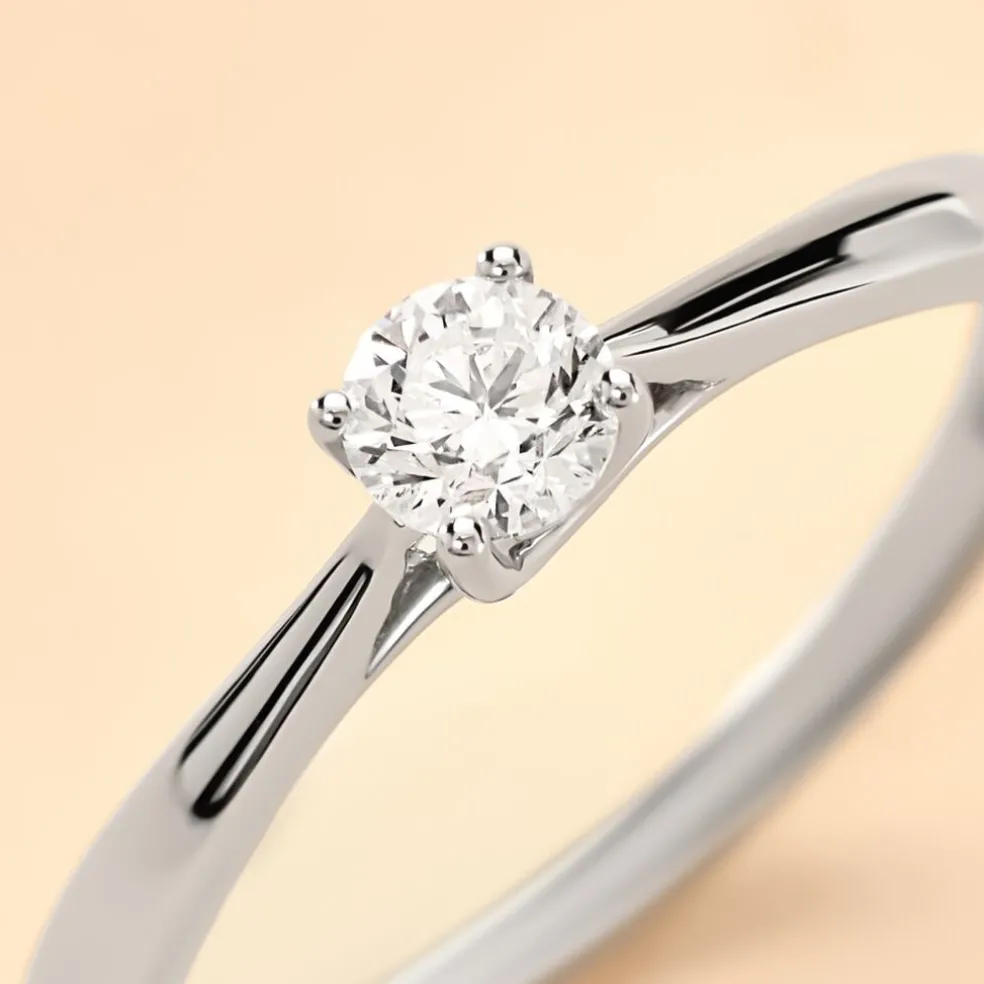 Bague Solitaire Aphrodite Platine Blanc Diamant