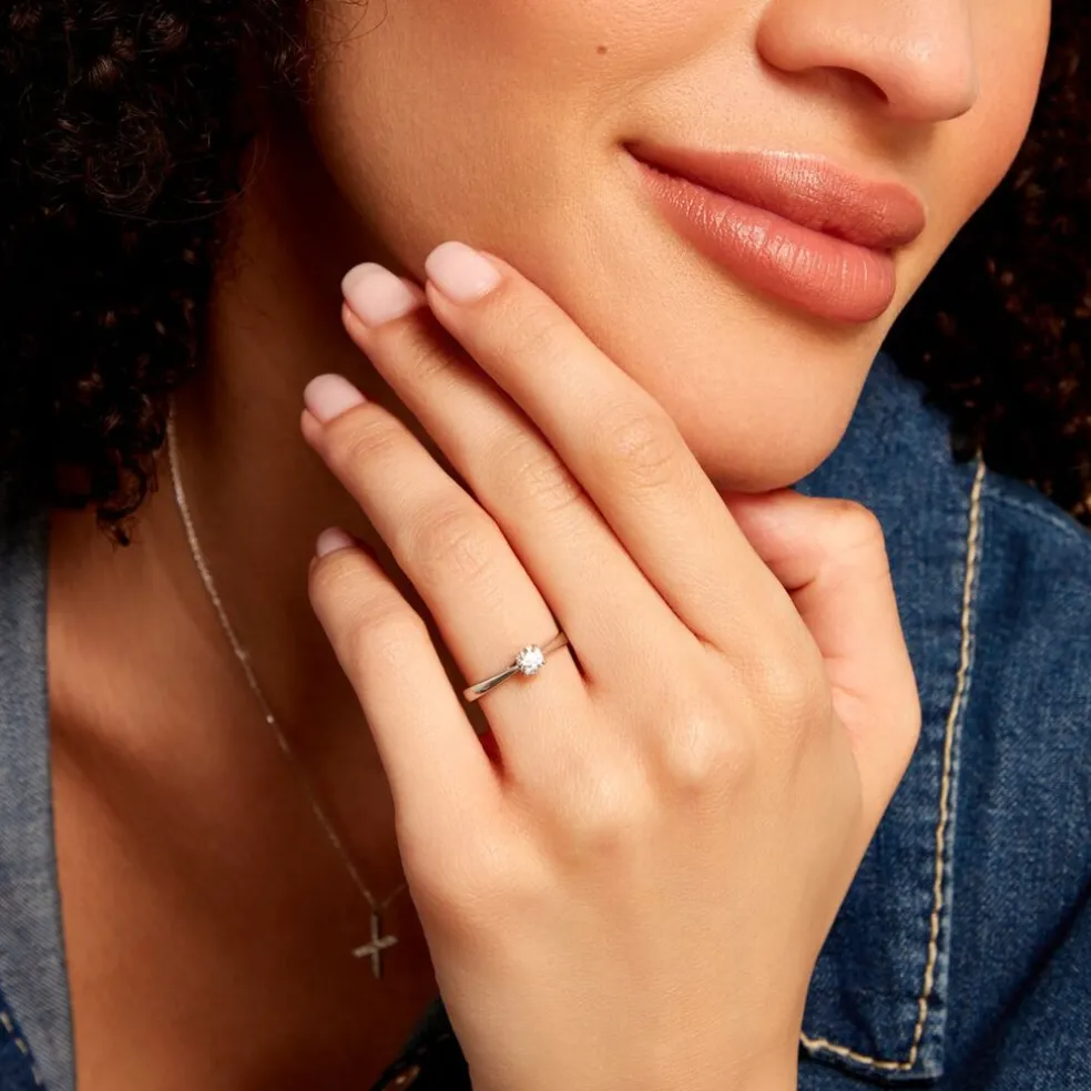 Bague Solitaire Aphrodite Platine Blanc Diamant