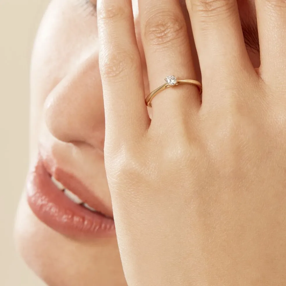 Bague Solitaire Aphrodite Or Jaune Diamant