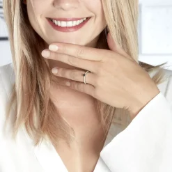 Bague Solitaire Argent Blanc Quitteri Oxyde De Zirconium