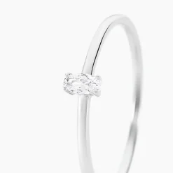 Bague Solitaire Argent Blanc  1er Solitaire Oxyde De Zirconium