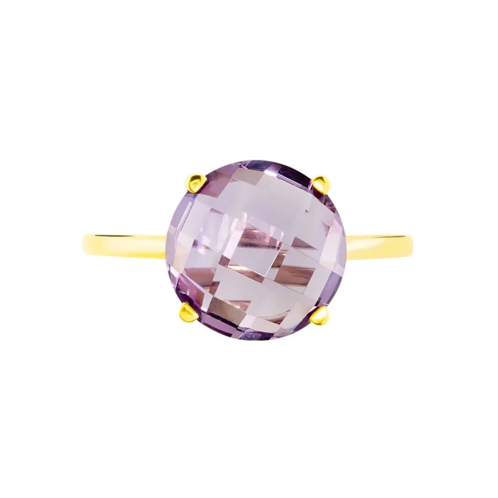 Bague Solitaire Armantia Or Jaune Amethyste