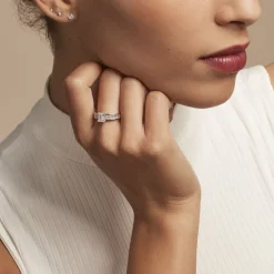 Bague Solitaire Aronn Argent Blanc Oxyde De Zirconium