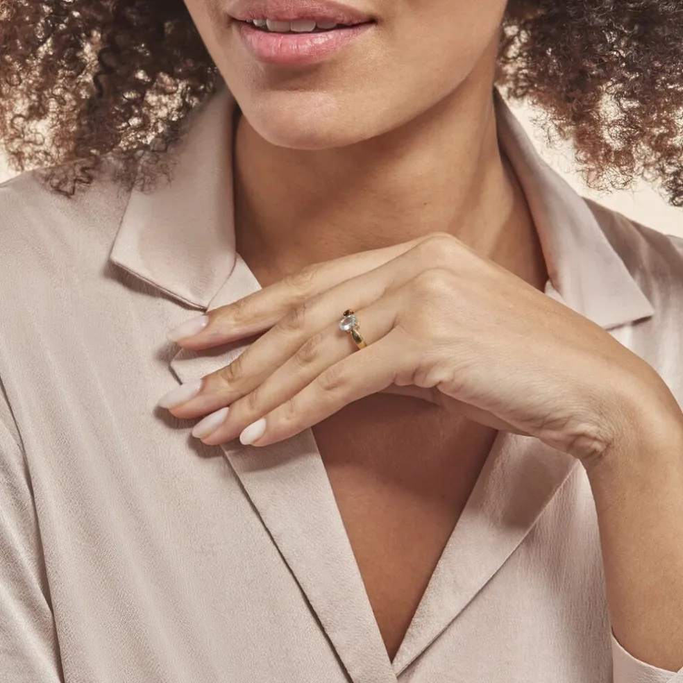 Bague Solitaire Arzula Or Jaune Topaze