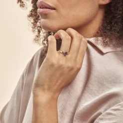 Bague Solitaire Arzula Or Jaune Amethyste