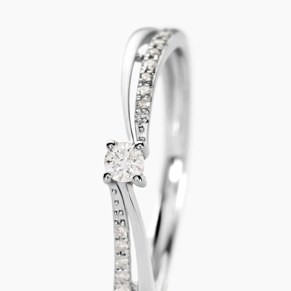 Bague Solitaire Asia Or Blanc Diamant