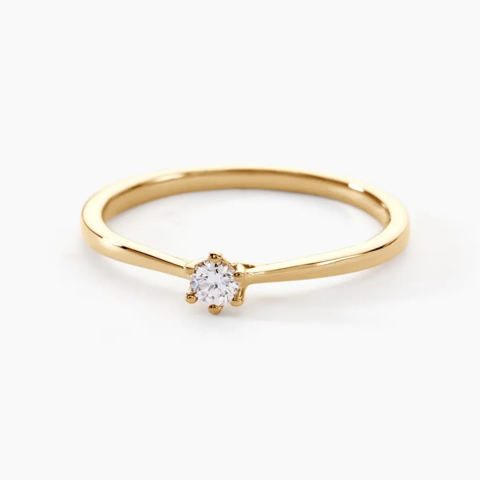 Bague Solitaire Athena Or Jaune Diamant