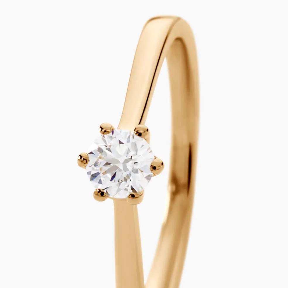 Bague Solitaire Athena Or Jaune Diamant