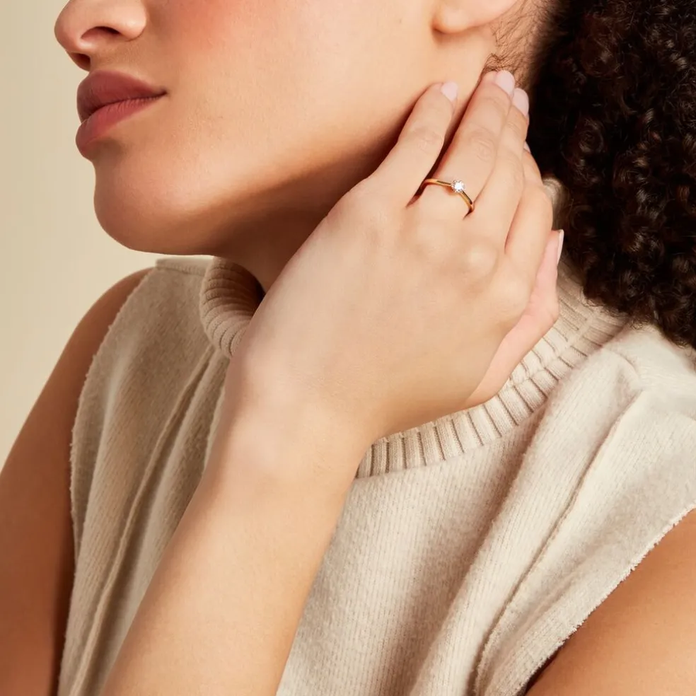 Bague Solitaire Athena Or Jaune Diamant