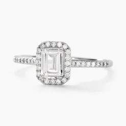 Bague Solitaire Cadmos Argent Blanc Oxyde De Zirconium