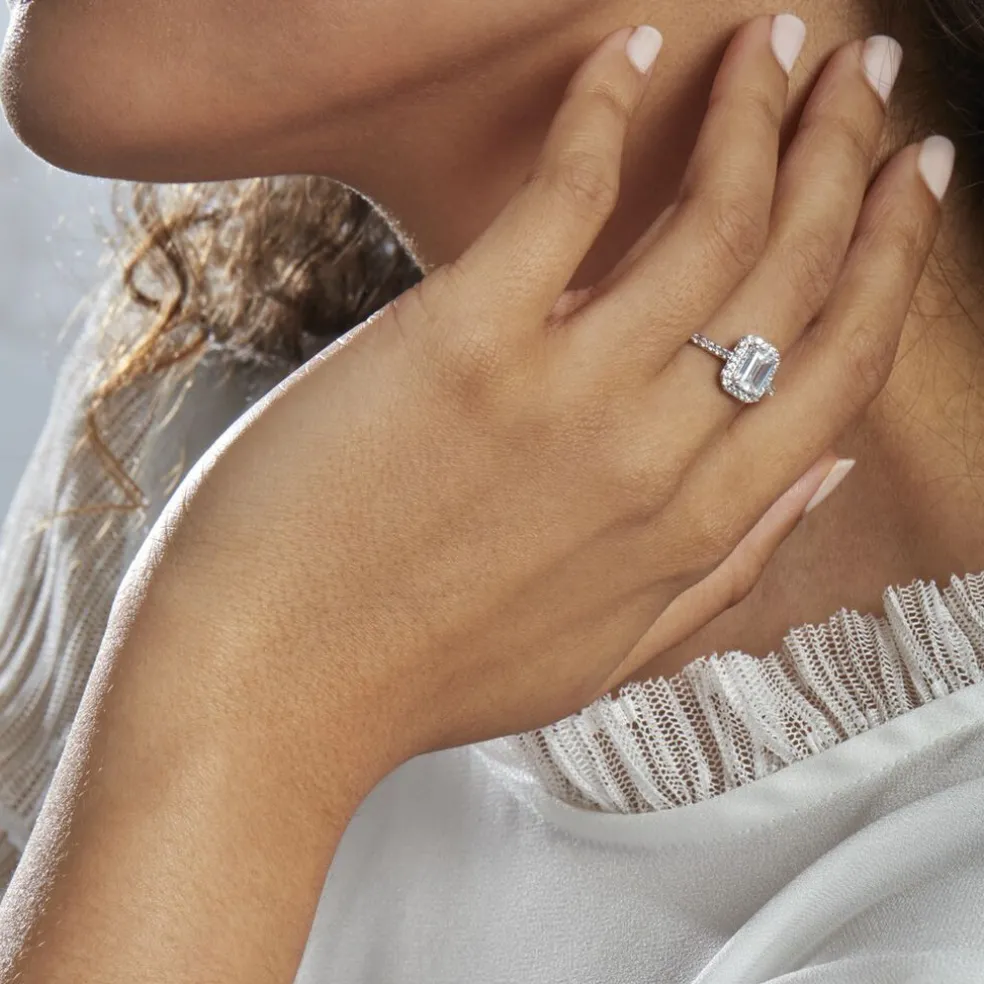 Bague Solitaire Cadmos Argent Blanc Oxyde De Zirconium