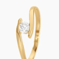 Bague Solitaire Camilia Or Jaune Oxyde De Zirconium