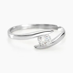 Bague Solitaire Camilia Or Blanc Oxyde De Zirconium