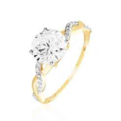 Bague Solitaire Caralyn Or Jaune Oxyde De Zirconium