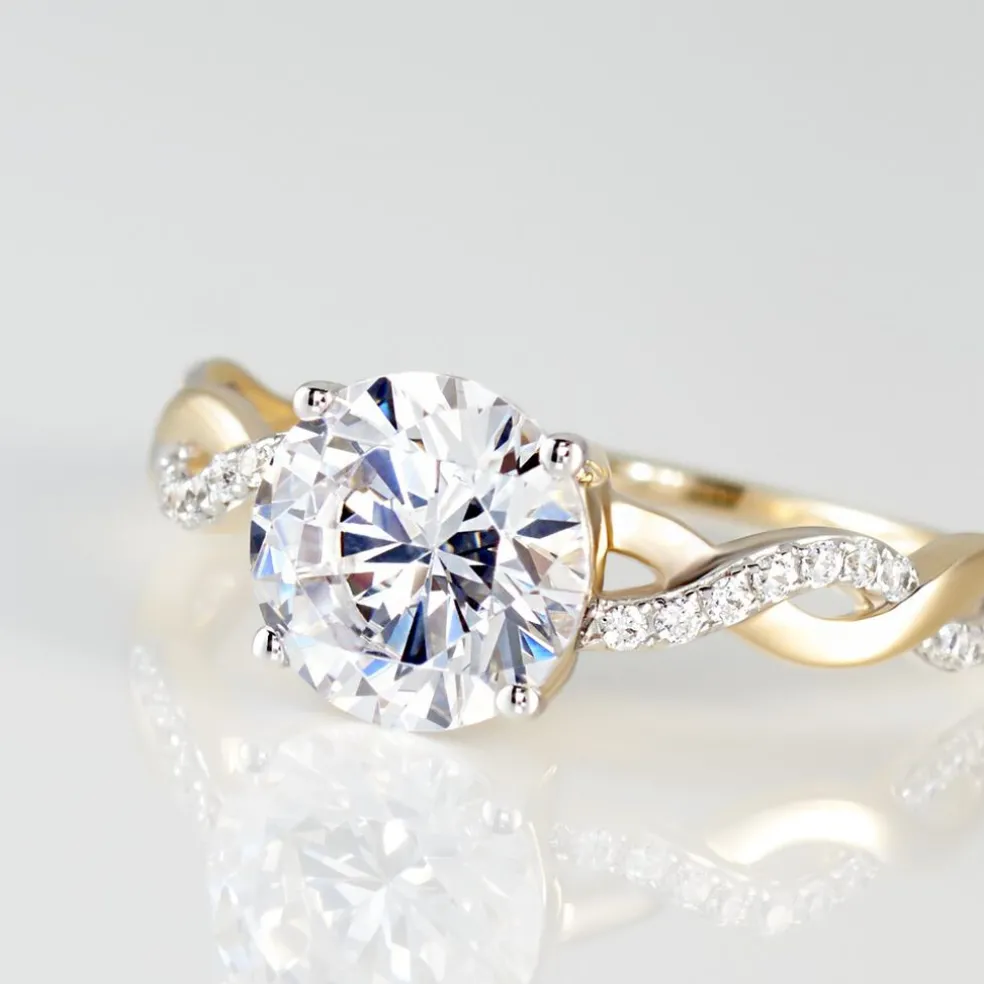 Bague Solitaire Caralyn Or Jaune Oxyde De Zirconium