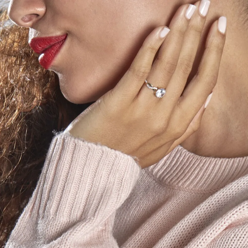 Bague Solitaire Caralyn Or Jaune Oxyde De Zirconium