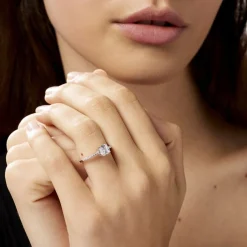 Bague Solitaire Celina Argent Blanc Oxyde De Zirconium