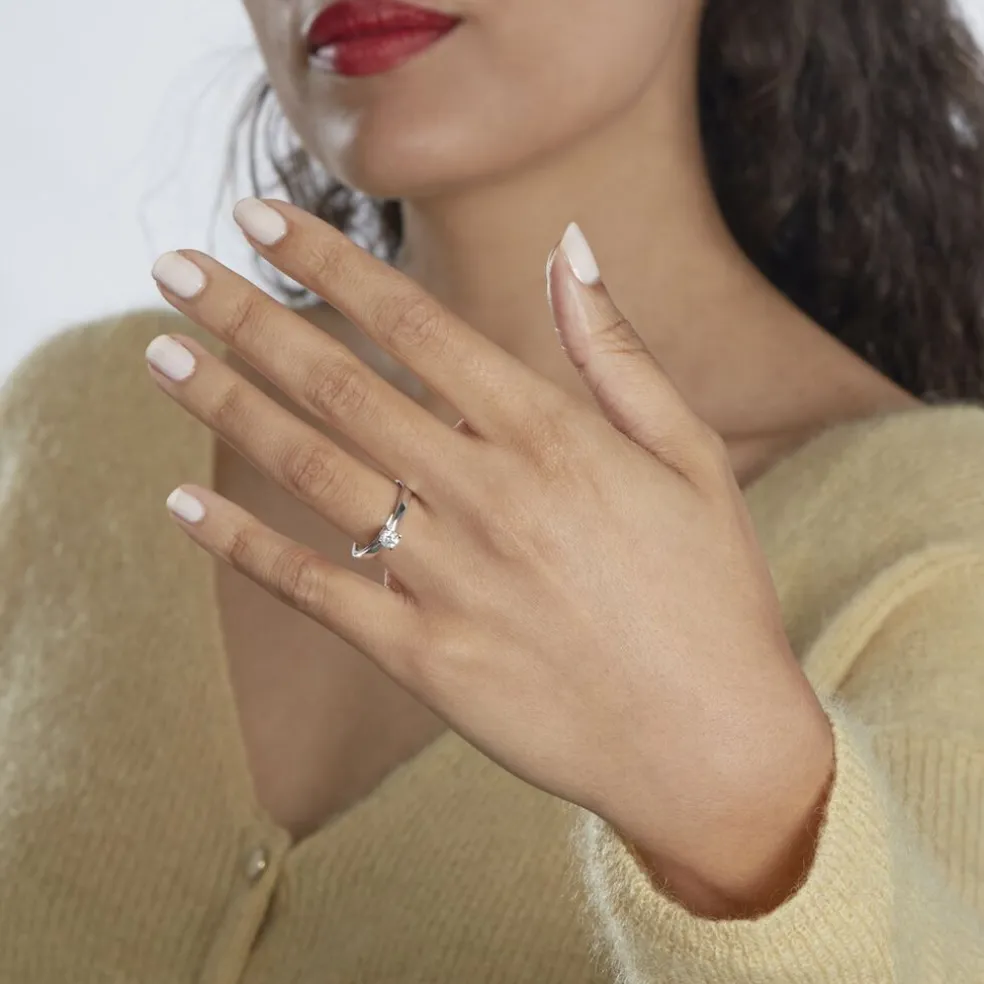 Bague Solitaire Celina Or Blanc Diamant