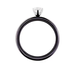 Bague Solitaire Ceramik Design Argent  Oxyde De Zirconium Et Céramique