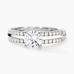 Bague Solitaire Cesarine Or Blanc Oxyde De Zirconium