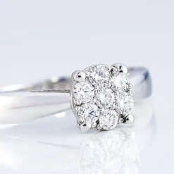 Bague Solitaire Charlene Or Blanc Diamant Synthetique