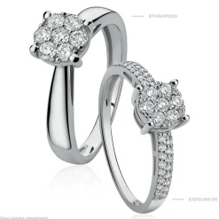 Bague Solitaire Charlene Or Blanc Diamant Synthetique