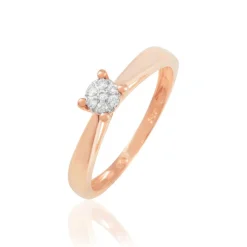 Bague Solitaire Collection Grace Or Rose Diamant