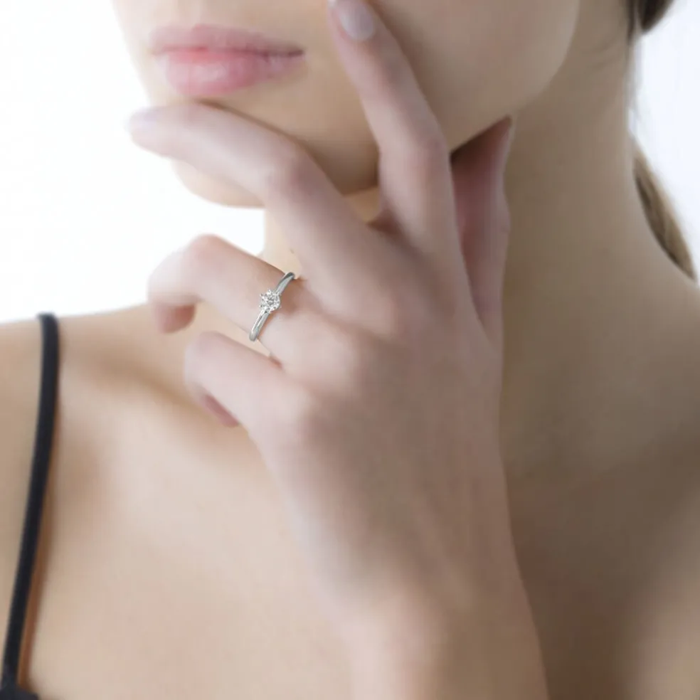 Bague Solitaire Dallal Or Blanc Diamant