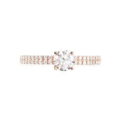 Bague Solitaire Dayna Or Rose Oxyde De Zirconium