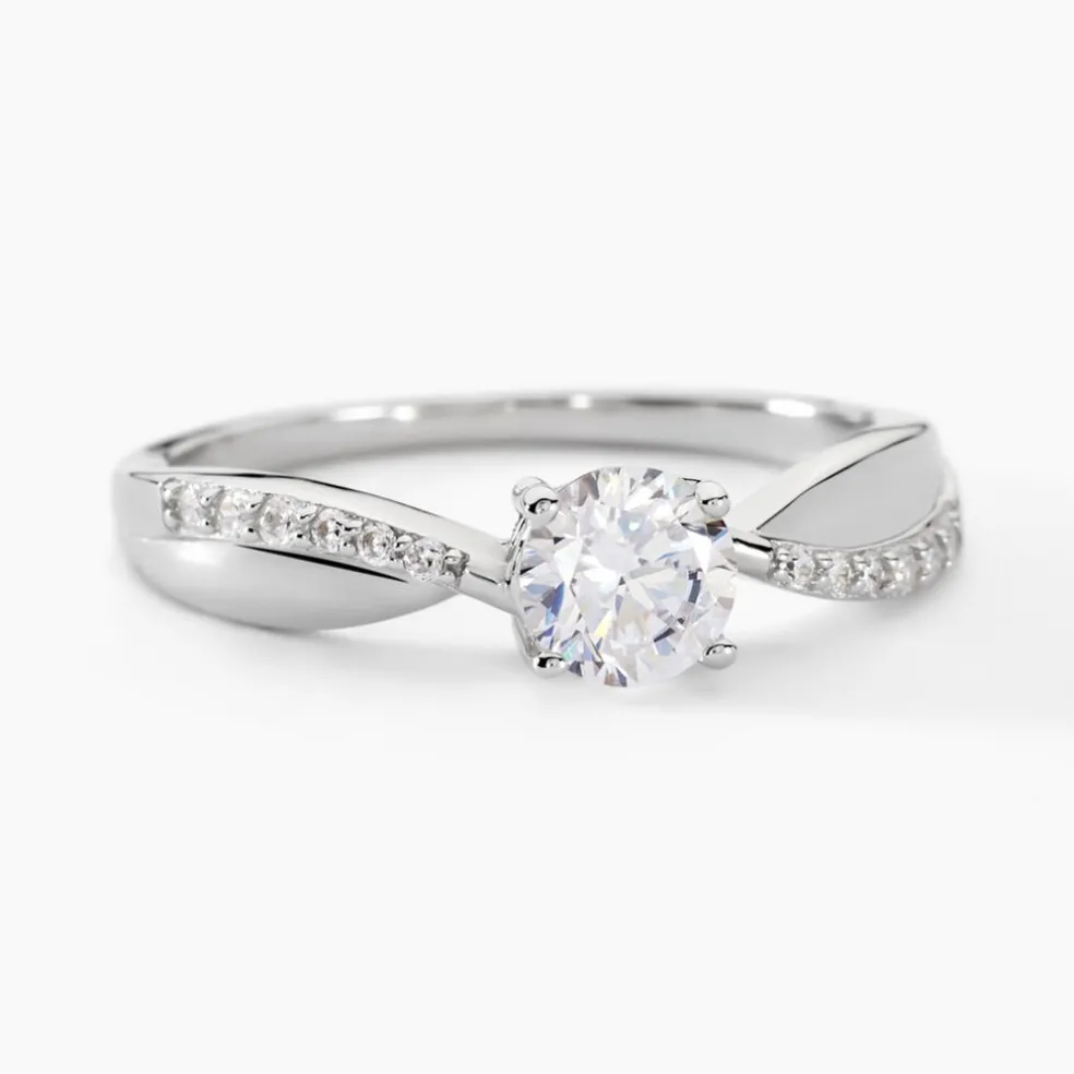 Bague Solitaire Doralicia Argent Blanc Oxyde De Zirconium
