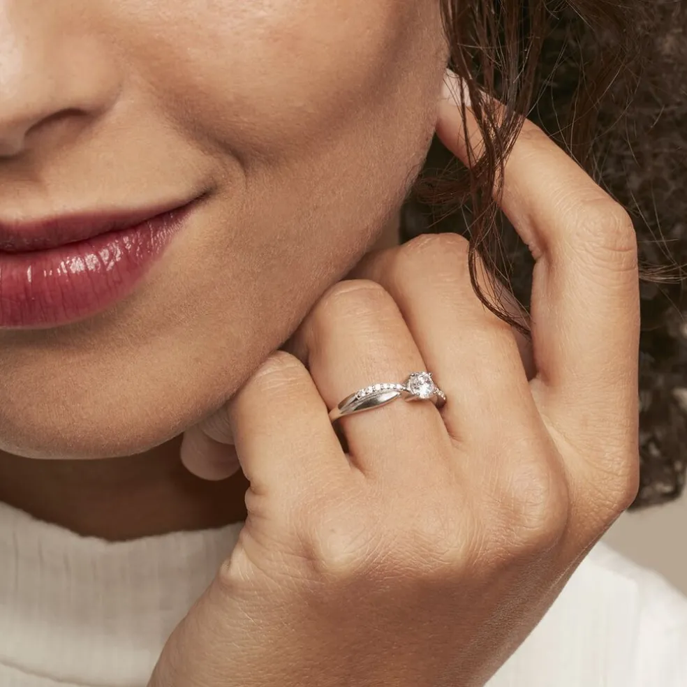 Bague Solitaire Doralicia Argent Blanc Oxyde De Zirconium