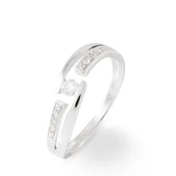 Bague Solitaire Elisa Or Blanc Diamant