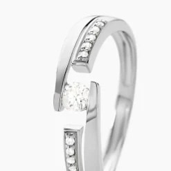 Bague Solitaire Elisa Or Blanc Diamant