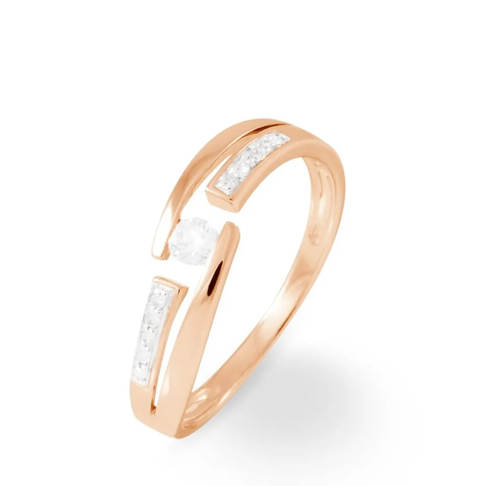 Bague Solitaire Elisa Or Rose Diamant